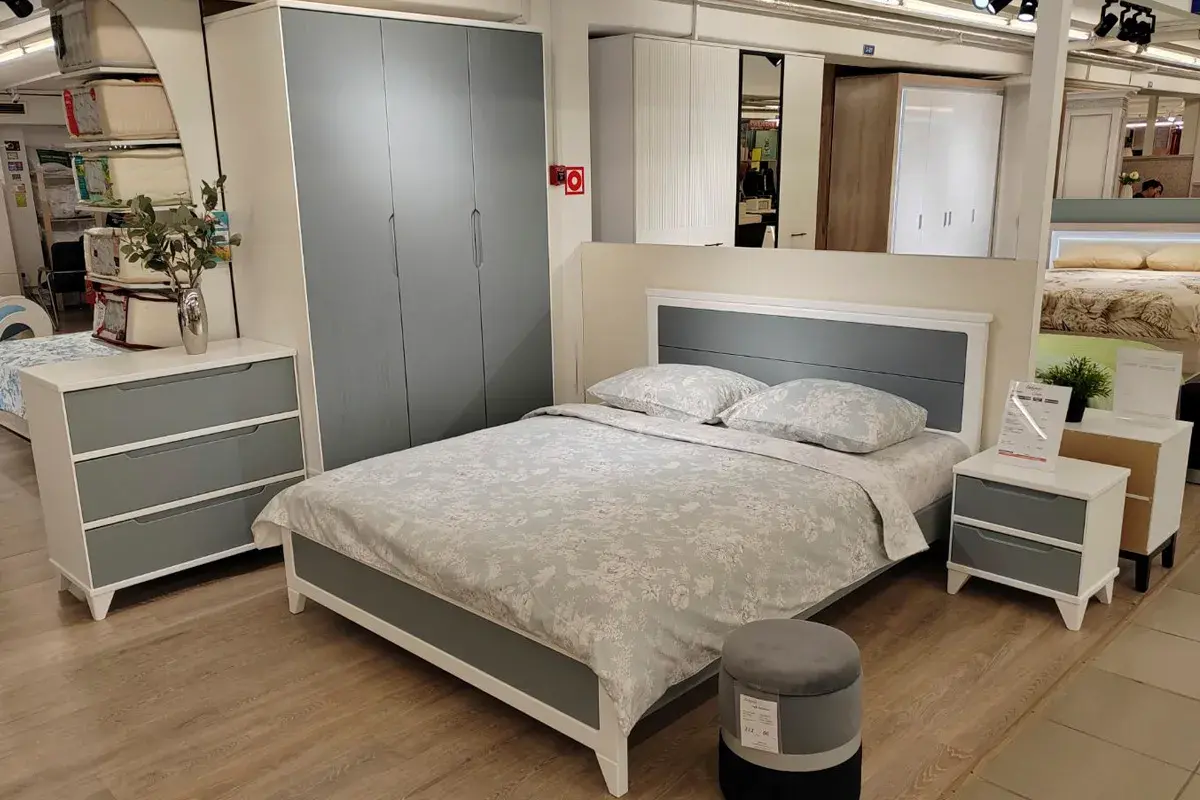 Спальный гарнитур Соня (Белый/Серый) - купить в Озерце