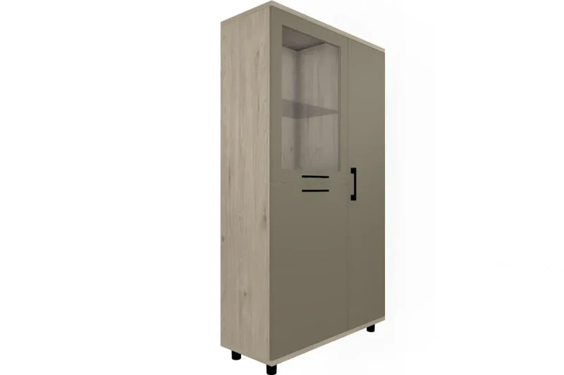 Шкаф многоцелевой ШК-5084-ГС-ЛМ (Гикори Джексон Светлый/Латте Матовый) в мебель-центре Озерцо