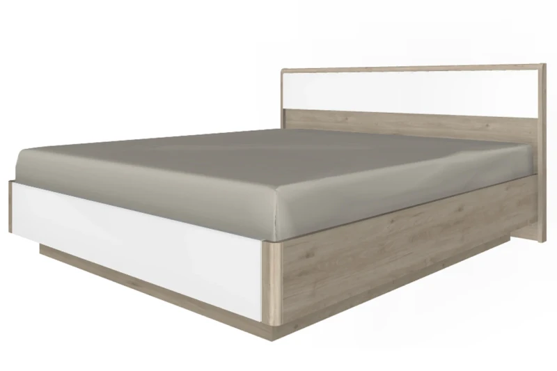 Кровать 180х200 КР-4004-ГС-БГ (Гикори Джексон Светлый/Белый Бриллиант Глянцевый) - купить в Озерце