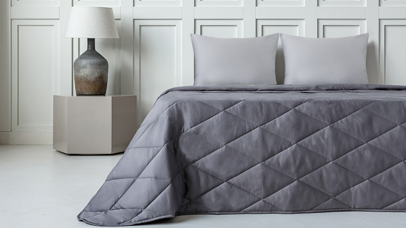 Покрывало хлопковое Askona Cotton Sateen, цвет: Графит 220x240 в мебель-центре Озерцо
