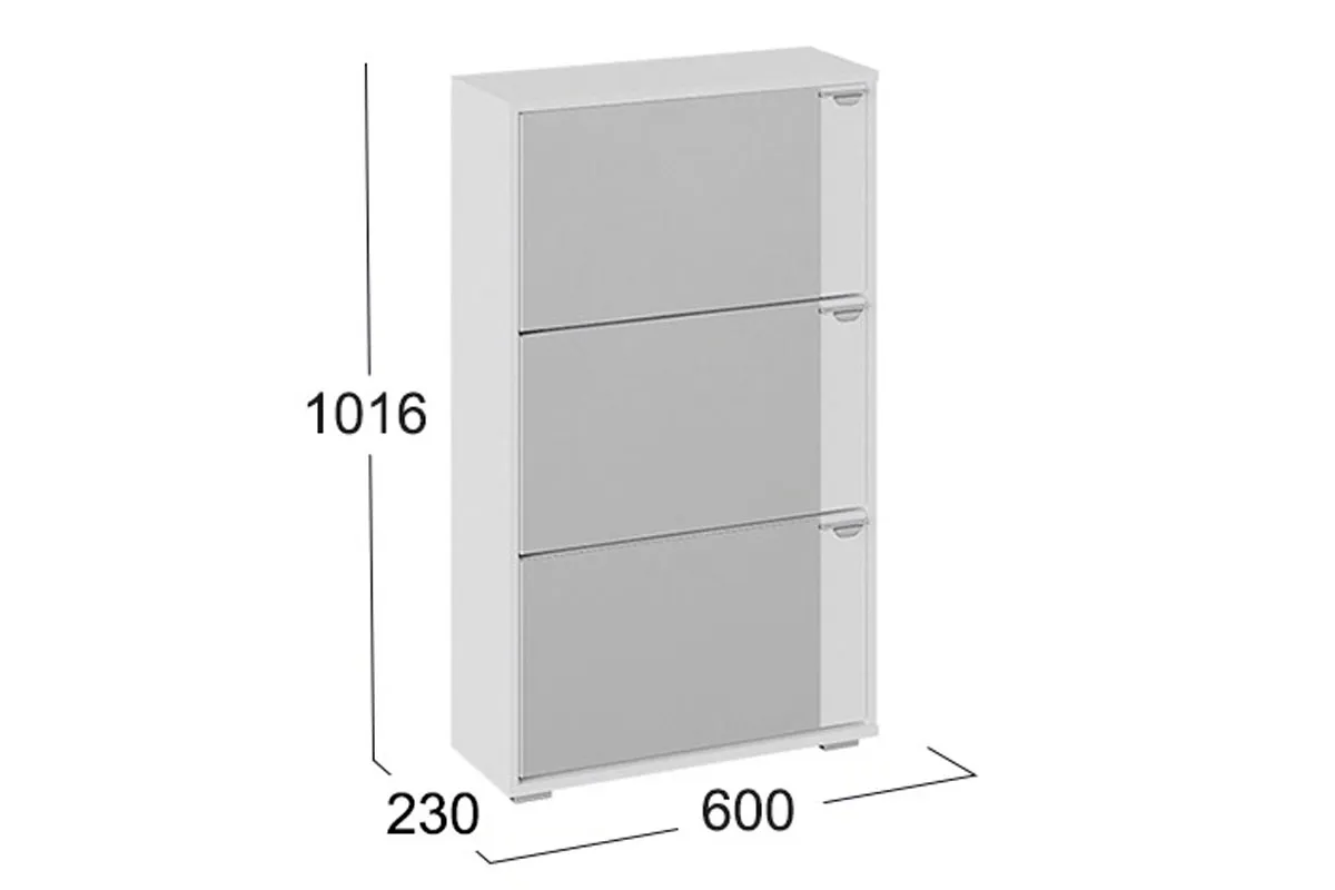 Тумба для обуви тип 8 (Белый Ясень) — Мебель-центр Озерцо