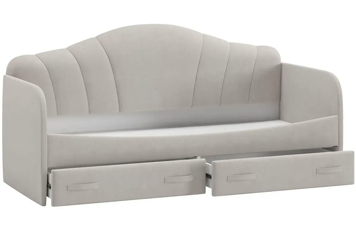 Кровать Сабрина ТД-307.12.02 90х200 (Велюр/Мокко светлый) - купить в Озерце