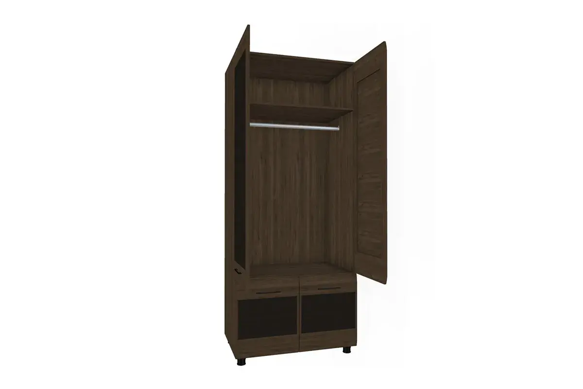 Шкаф ШК-2602 (Гикори Джексон темный-комбинированный) в мебель-центре Озерцо