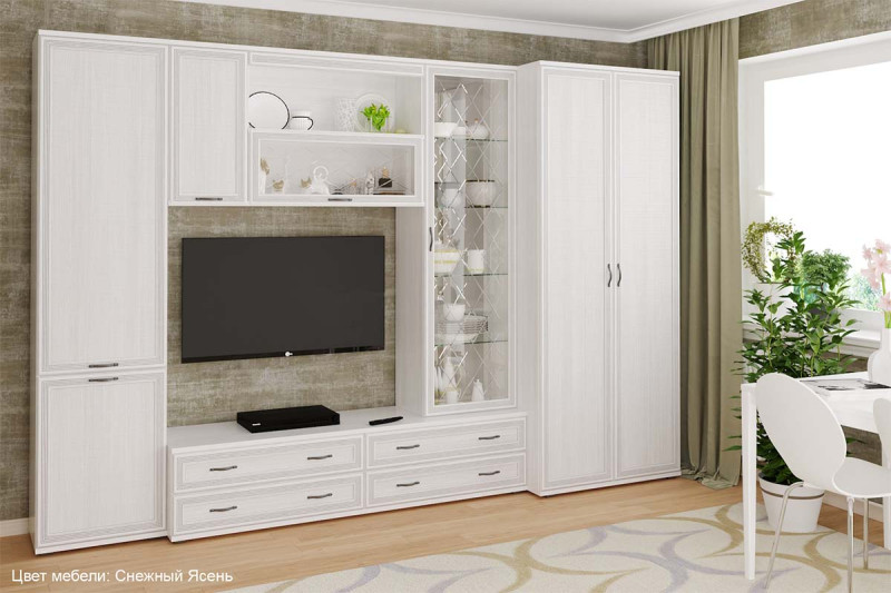 Гостиная Карина-16 (Снежный Ясень) — Мебель-центр Озерцо