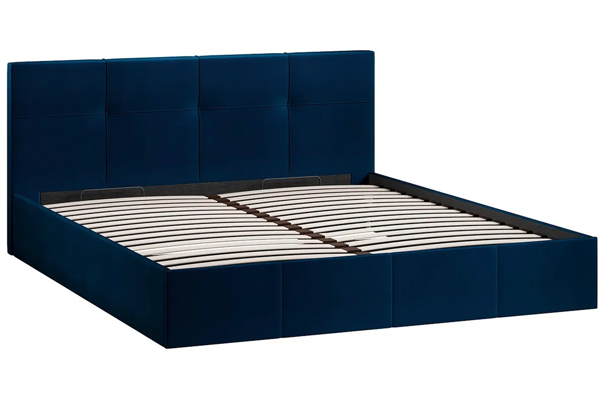 Кровать Лора с ПМ и заглушиной 180х200 (Велюр / Confetti Blue) - купить в Озерце