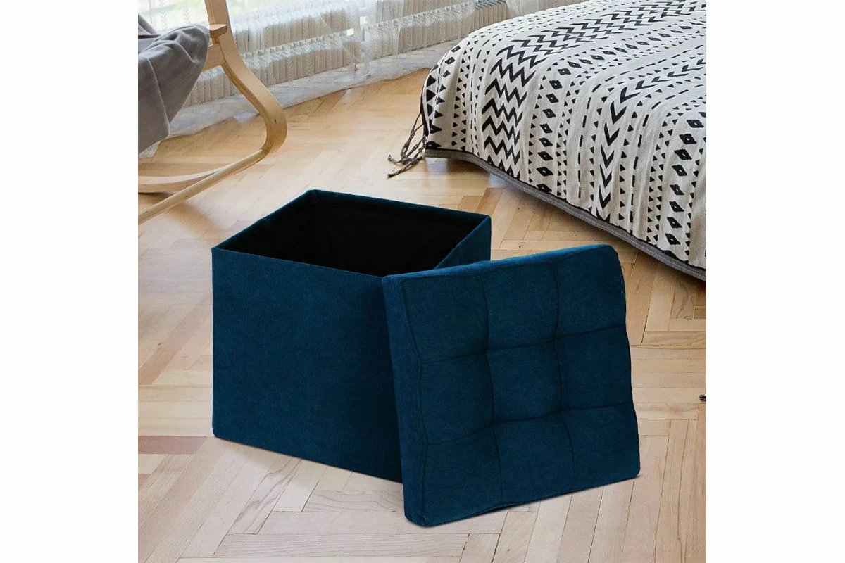 Пуфик складной (Синий велюр) — купить в Озерце