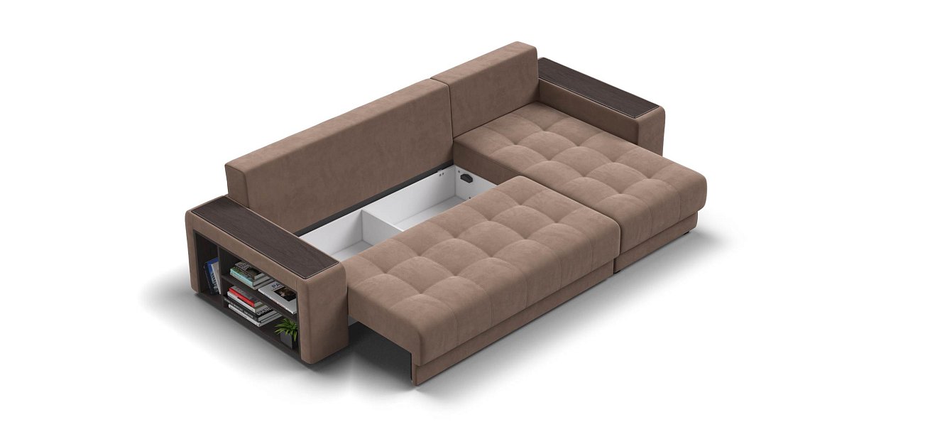 Ванкувер угловой диван Велюр Монолит мокко — купить в Озерце