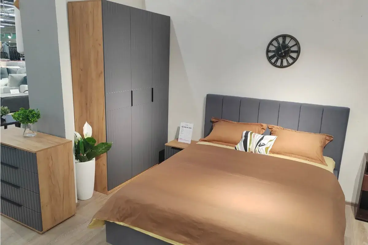 Шкаф для одежды Хилтон (Дуб Крафт золотой/Графит матовый) в мебель-центре Озерцо