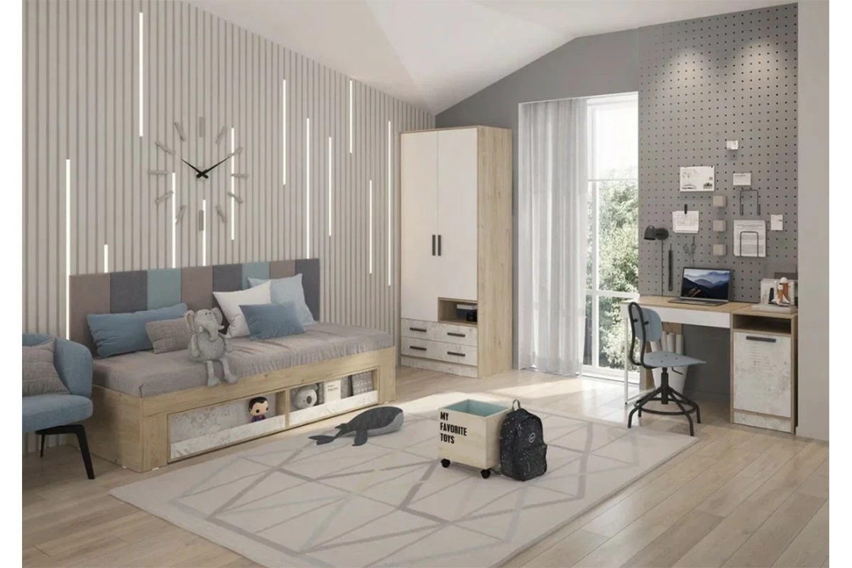 Стол прямой Алиса Мод. 4 (Гикори Джексон/Спринт/Белый) — Мебель-центр Озерцо