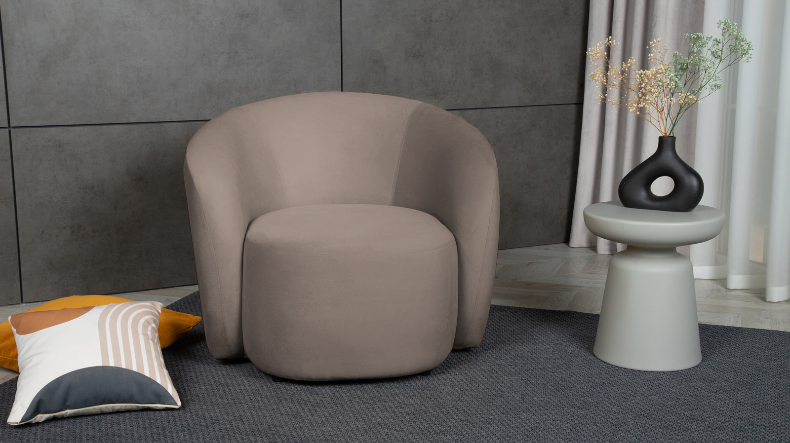 Кресло поворотное Nuage, ткань Sky Velvet 17 86x90 — купить в Озерце