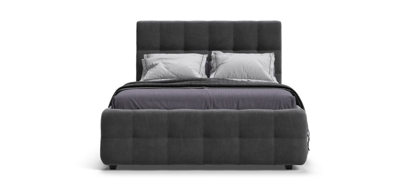 Босс Кровать+ПМ 140*200 Велюр Монолит серый - купить в Озерце