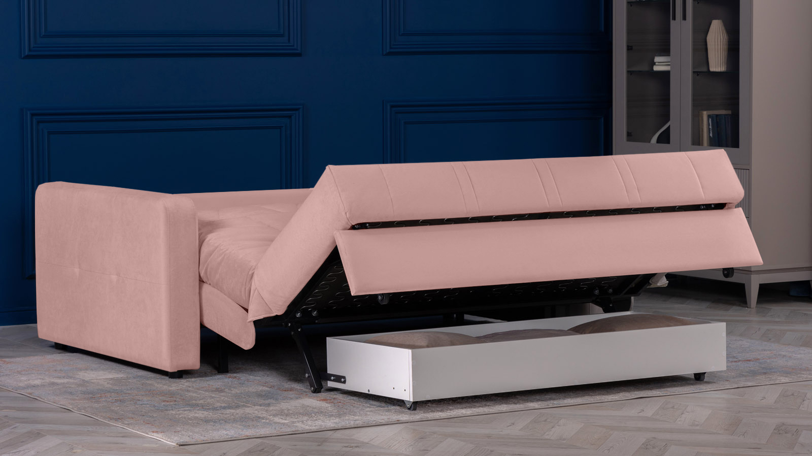Диван - кровать Domo Pro стежка ромб, ткань Sky Velvet 01 160x216 — в мебель-центре Озерцо
