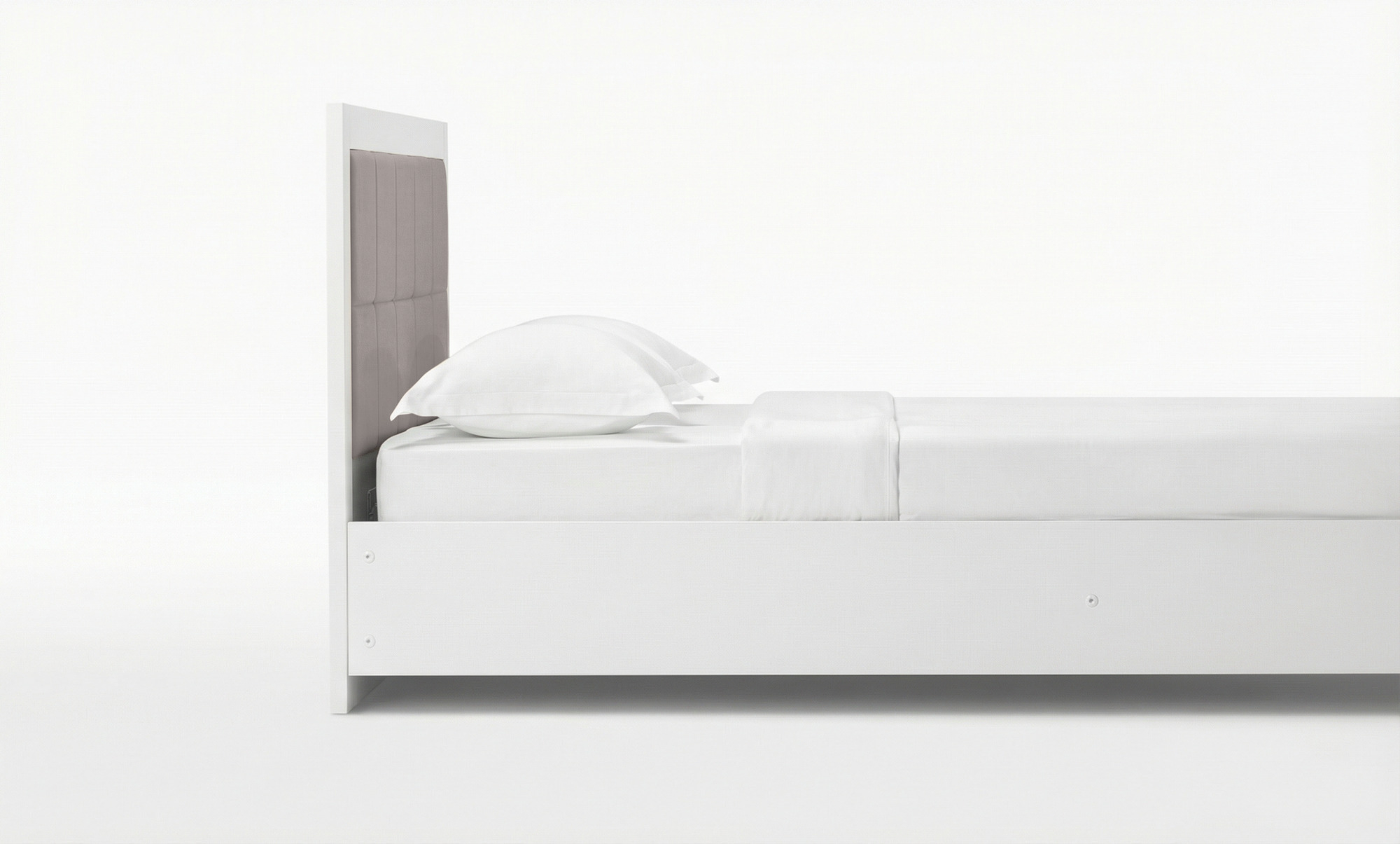 Кровать с подъемным механизмом Innovo ice, цвет белый премиум + ткань Casanova Grey, 120x200 - купить в Озерце