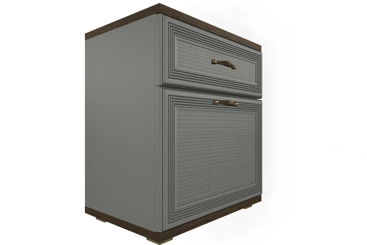 Готовый комплект для спальни СК-1008-ГТ-СО-В (Гикори Джексон Темный/Серый Оникс/Велюр) - купить в Озерце