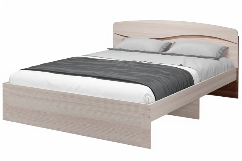 Кровать Валенсия без ящиков 160х200 (Ясень Светлый/Ясень Темный) - купить в Озерце