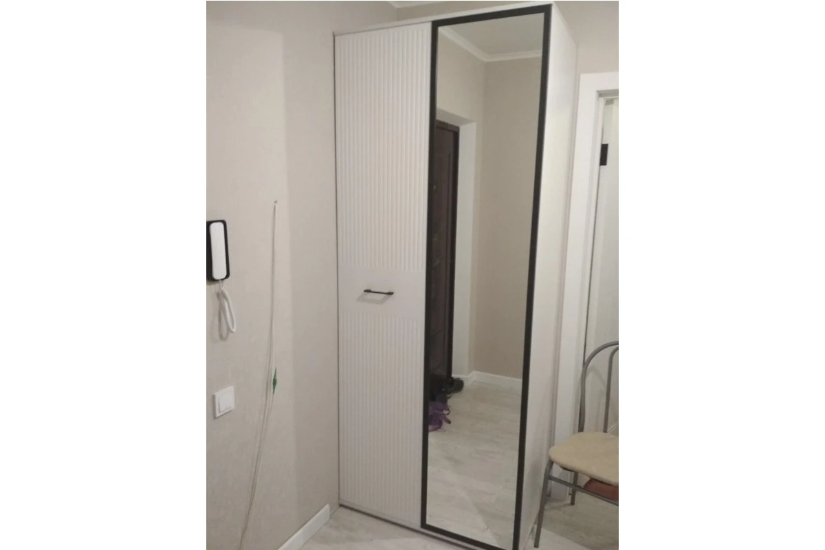 Шкаф Шарлиз 2-х дв. для платья и белья (с зеркалом) (Белое сияние/Белый снег) в мебель-центре Озерцо