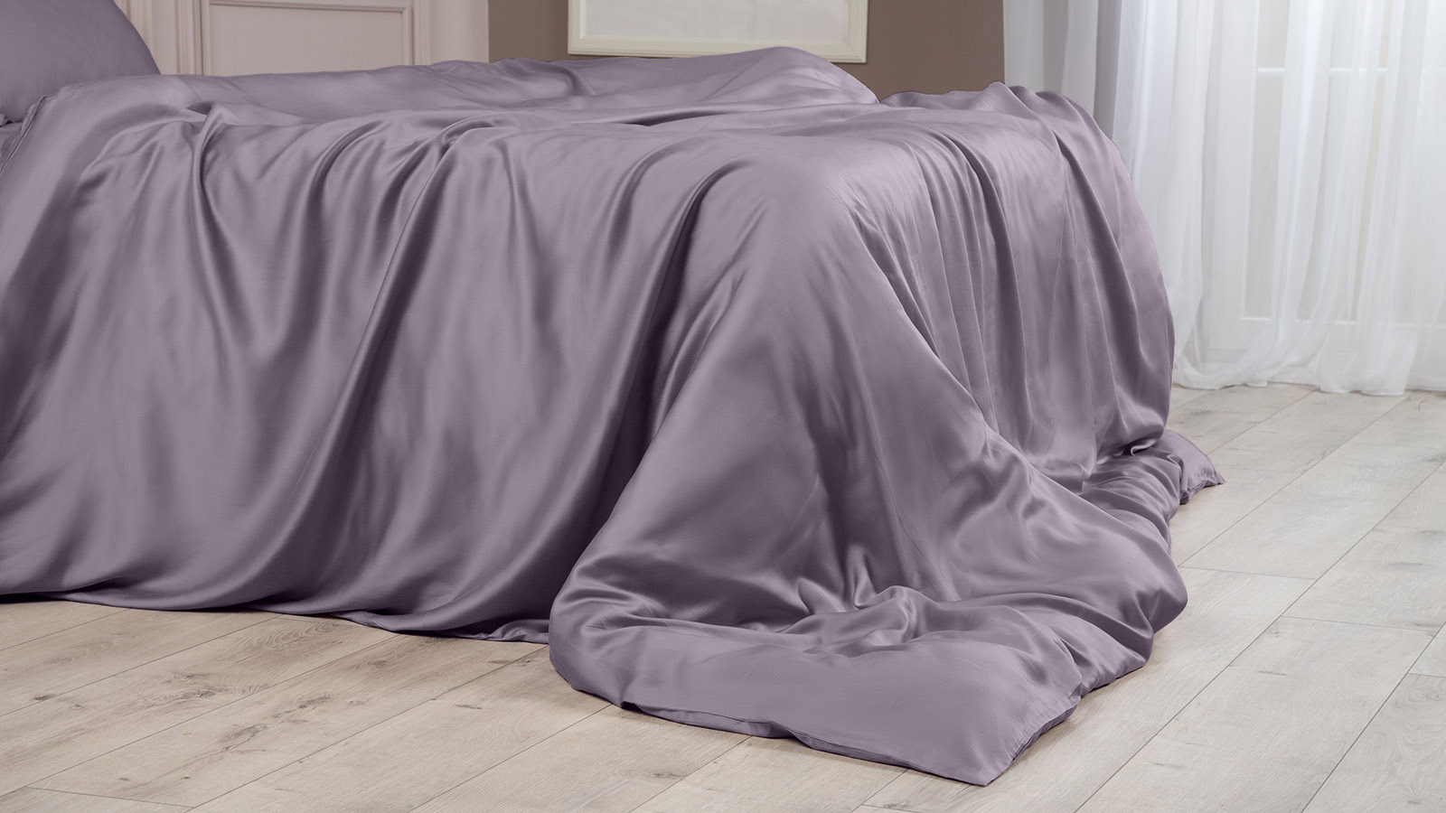 Постельное белье Comfort Solid Tencel, цвет: Лавандовый (односпал) 140x205, без простыни в мебель-центре Озерцо