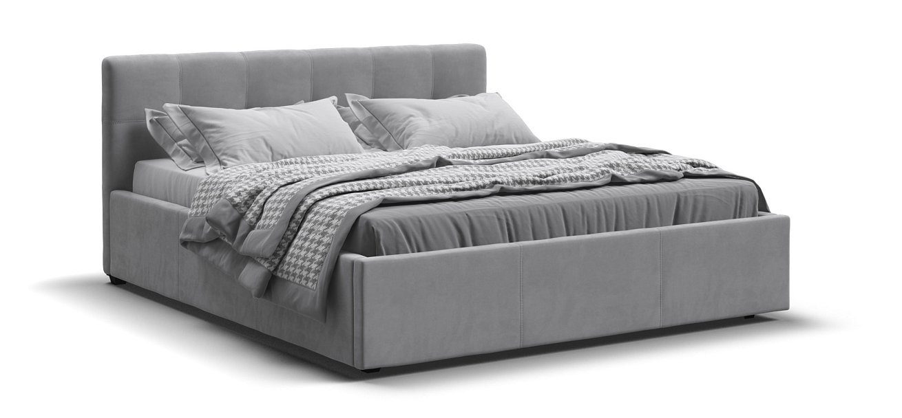 Кровать Белла 160*200 велюр Monolit сталь - купить в Озерце