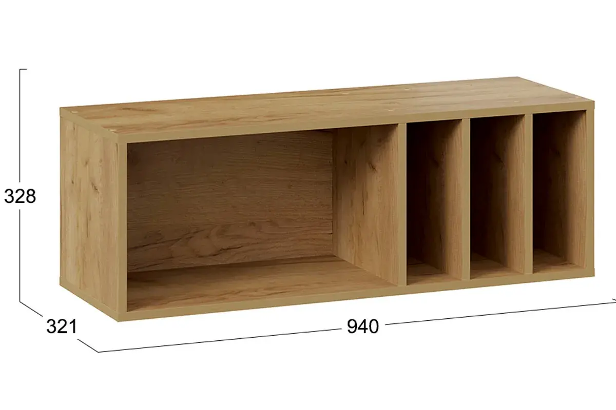 Полка настенная Хилтон 940 Исп 1.1 (Дуб Крафт Золотой) — Мебель-центр Озерцо