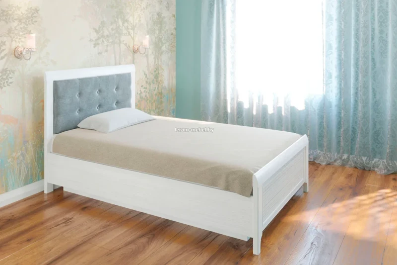 Кровать КР-1031-СЯ-В 120х200 (Снежный Ясень/Велюр) - купить в Озерце