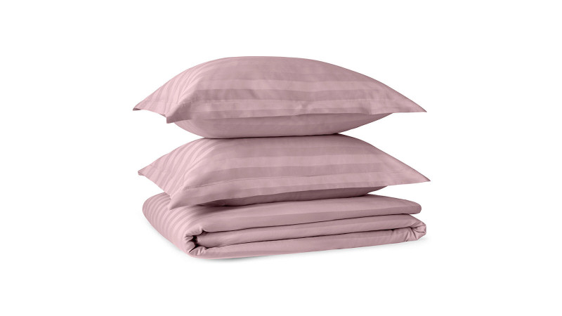 Постельное белье Askona Comfort Stripe, цвет Фиалковый односпальный 140x205, без простыни в мебель-центре Озерцо