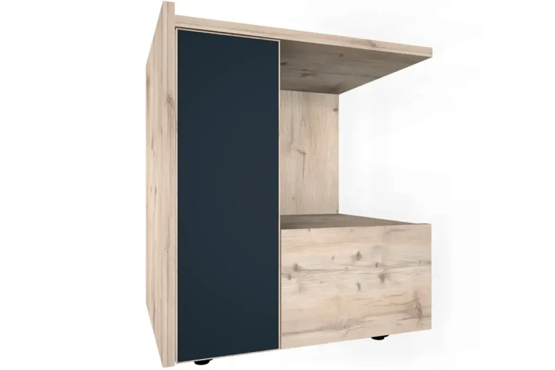 Nature 42 Тумба прикроватная  (Гаскон Пайн/Чёрный) — Мебель-центр Озерцо