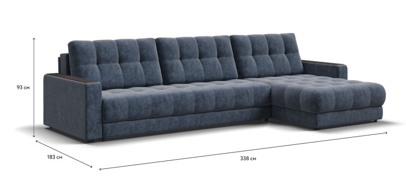 Угловой диван BOSS 3.0 MAX Велюр Royal топаз NEW — купить в Озерце