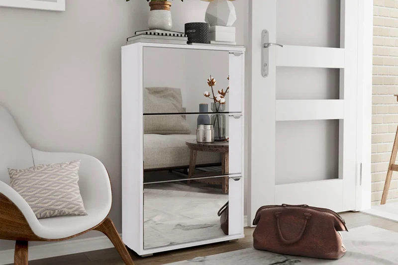 Тумба для обуви тип 8 (Белый Ясень) — Мебель-центр Озерцо