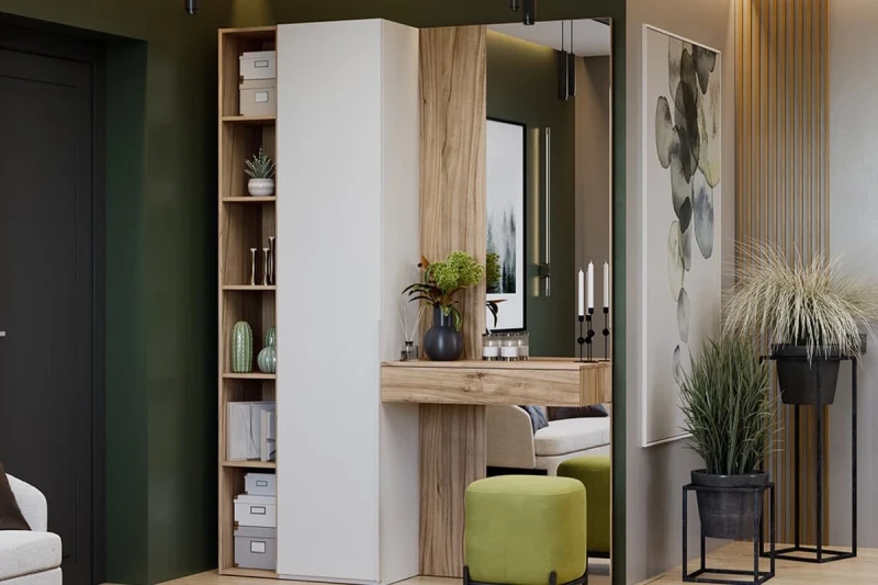 Прихожая Порто № 2-ГН-393.202 (Белый Жемчуг/Яблоня Беллуно/Белый софт) — Мебель-центр Озерцо