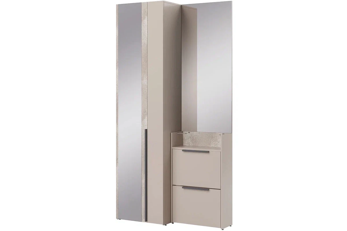 Шкаф двухдверный Сольера мод.4 (ЛДСП Мунлайт/ЛДСП Велюр) в мебель-центре Озерцо