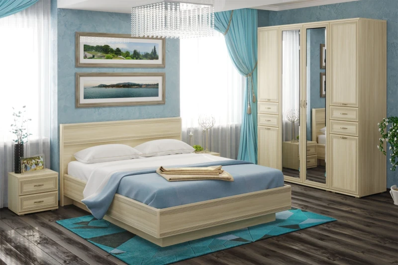 Готовый комплект для спальни СК-1001-АС (Ясень Асахи) - купить в Озерце