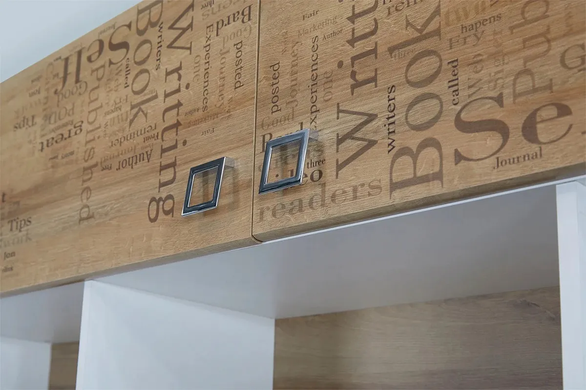 Детский гарнитур Оксфорд Комплект 4 (Ривьера/Белый с рисунком) — Мебель-центр Озерцо