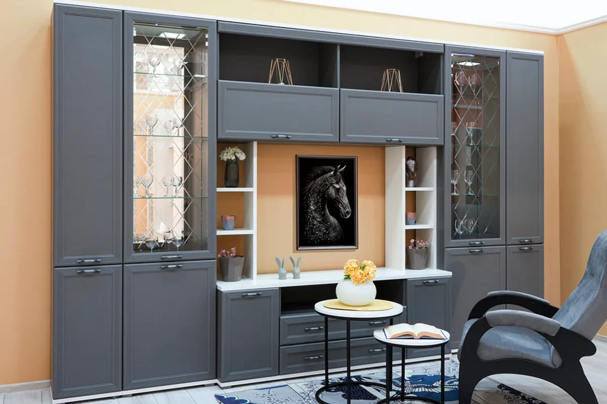 Шкаф многоцелевой ШК-1044-СЯ-СО (Снежный Ясень/Серый Оникс) в мебель-центре Озерцо