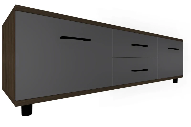 Тумба ТБ-5034-ГТ-АМ (Гикори Джексон Темный/Антрацит Матовый) — Мебель-центр Озерцо