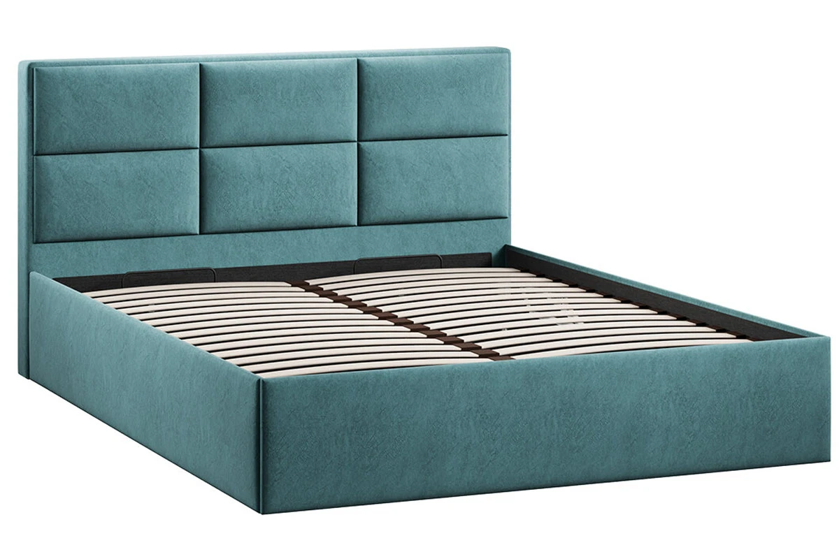 Кровать Стелла c ПМ 160х200 Тип 1 (Микровелюр/Wellmart Indigo) - купить в Озерце