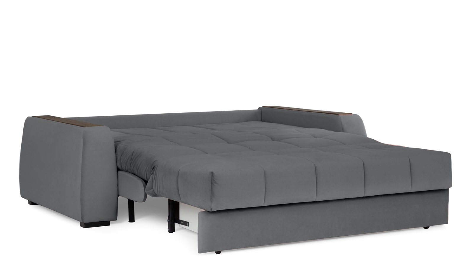 Диван - кровать Domo Pro с накладкой цвета венге, стежка квадрат, ткань Sky Velvet 16 140x216 — в мебель-центре Озерцо