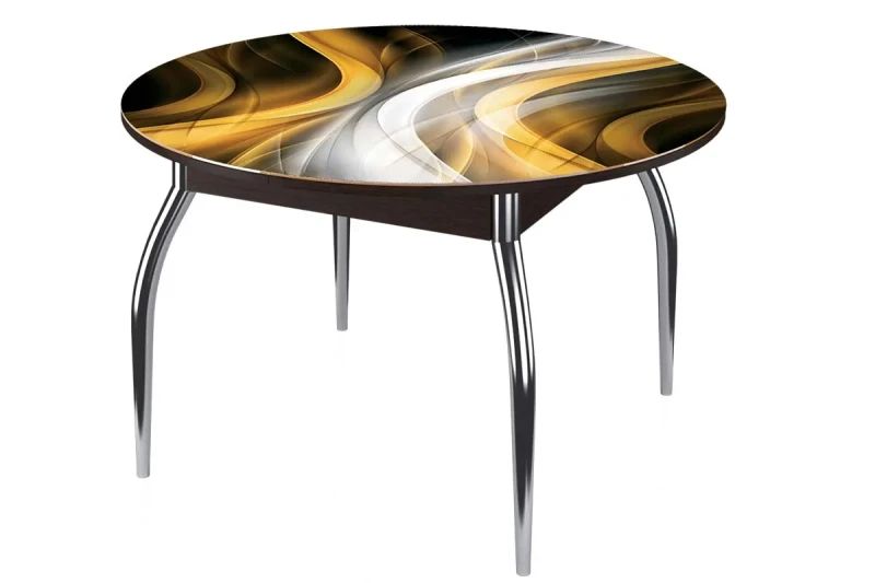 Стол обеденный Бостон круглый на опоре триумф (рис. Охра) - купить в Озерце