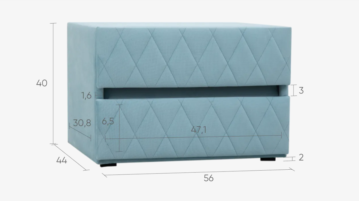 Тумба Emma, ткань Sky Velvet 17 44x56 — купить в Озерце