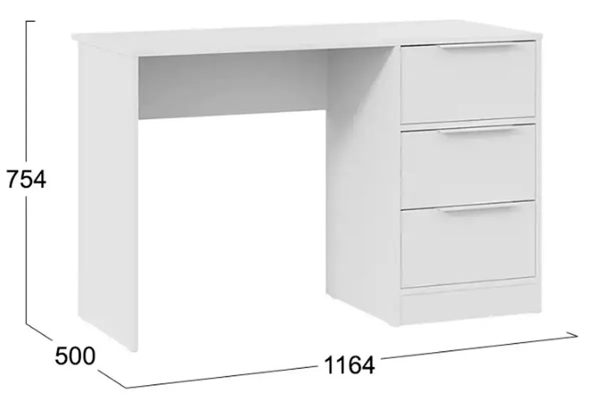 Стол письменный Марли Тип 1 (Белый) — Мебель-центр Озерцо