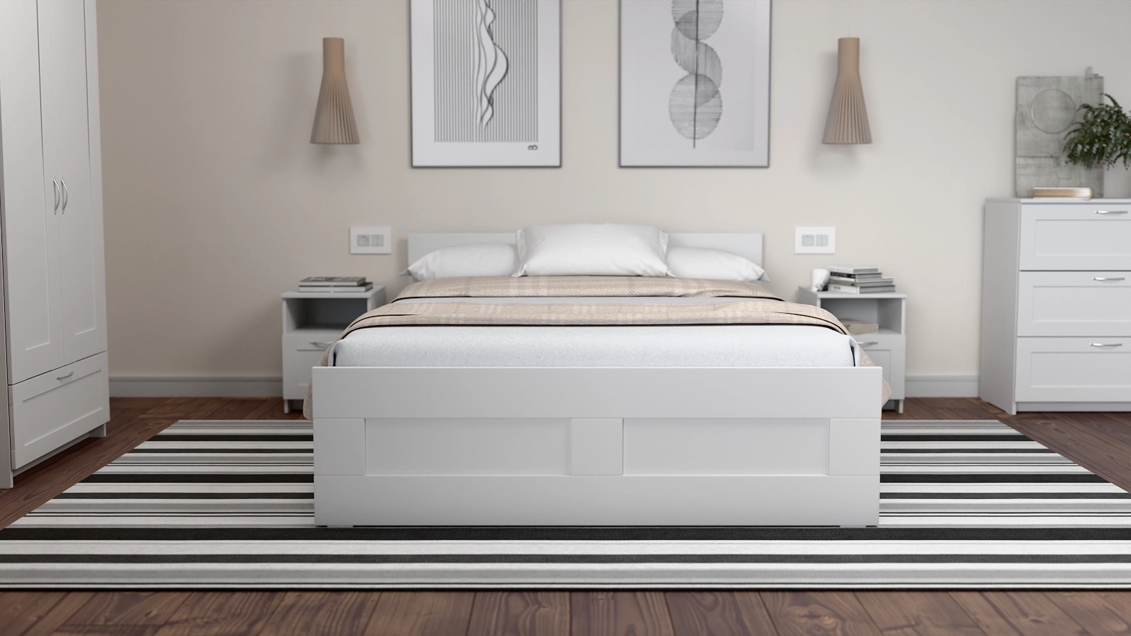 Кровать Istra Pro Белый 140x200 - купить в Озерце