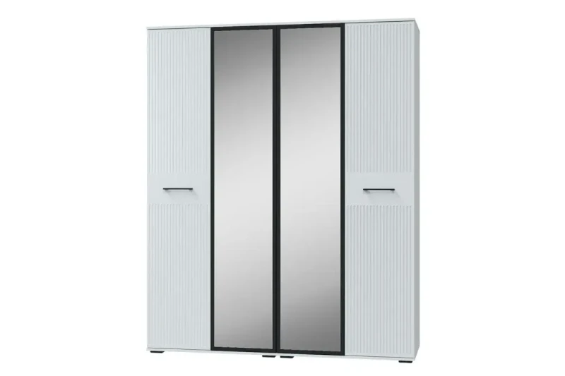 Шкаф Шарлиз 4-х дв. с зеркалом (Белое сияние/Белый снег) в мебель-центре Озерцо