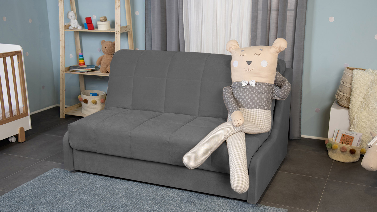 Диван PERSEY Nova Sky velvet 16 с коробом для белья 120 115x143 — купить в Озерце