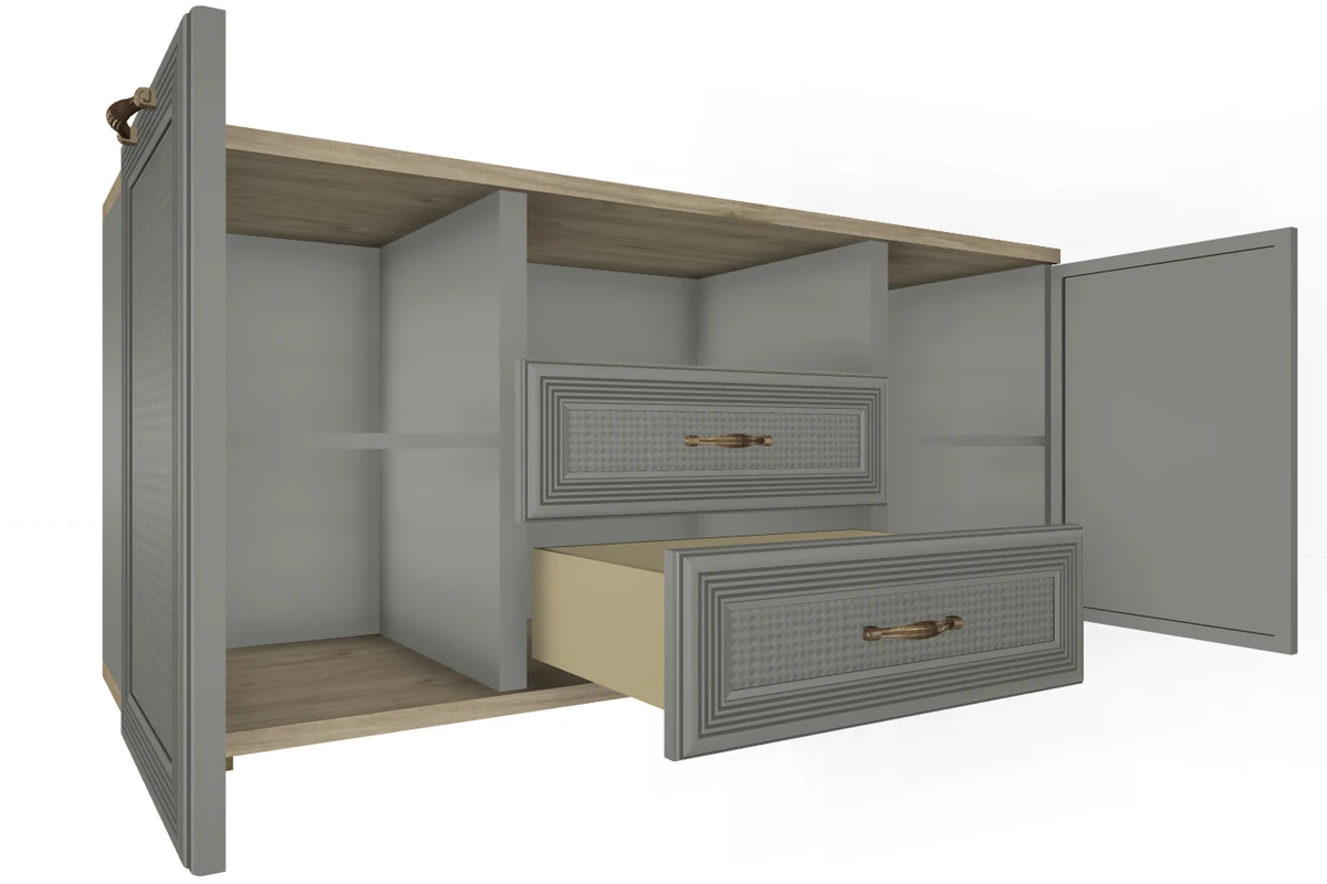 Тумба ТБ-1022-ГС-СО (Гикори Джексон Светлый/Серый Оникс) — Мебель-центр Озерцо