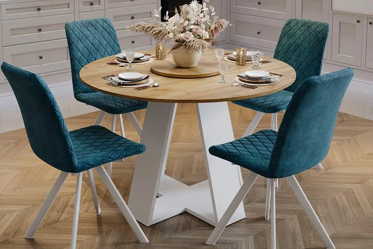 Стол обеденный Райнер Тип 1 (Белый/Дуб крафт золотой) - купить в Озерце