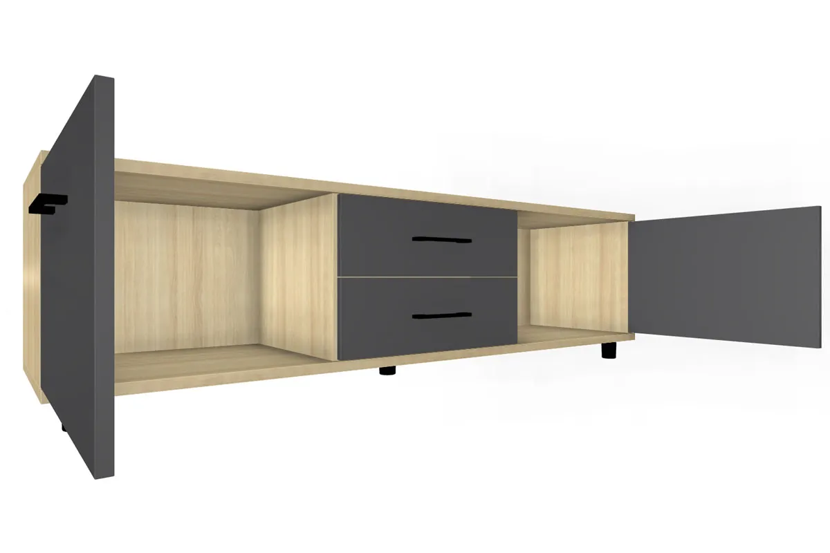 Тумба ТБ-5034-АС-АМ (Ясень Асахи/Антрацит Матовый) — Мебель-центр Озерцо