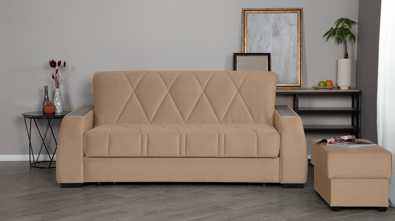 Диван Domo Pro Casanova stone с коробом для белья с накладками 180 120x233 — купить в Озерце