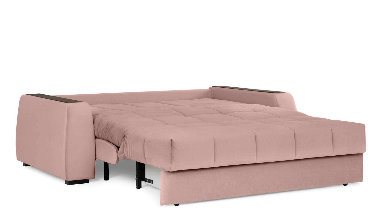 Диван - кровать Domo Pro с накладкой цвета венге, стежка квадрат, ткань Sky Velvet 01 160x216 — в мебель-центре Озерцо