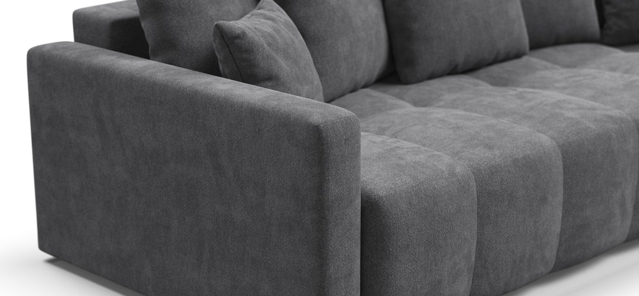 Босс Тренд угловой диван Шенилл Клауд графит — купить в Озерце