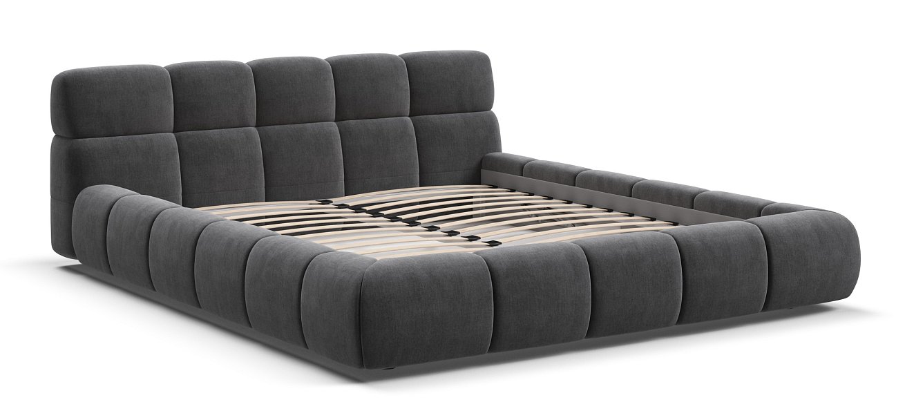 Босс Дрим Кровать+ПМ 160*200 Велюр Монолит серый - купить в Озерце