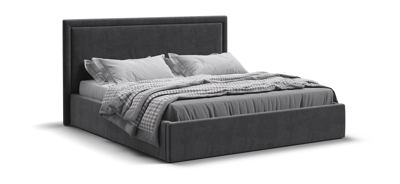 Фрея Кровать без ПМ 160*200 Велюр Монолит серый - купить в Озерце